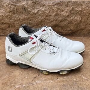 Men’s FootJoy Tour X Golf Shoe Spikes White & Gray/Silver Sz 10  55403 *READ*